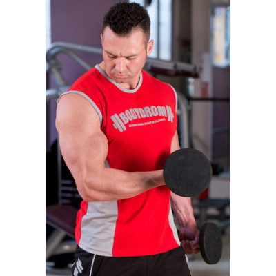 Bodydrom Fitness & Bodybuilding Sporcu T-Shirt Kırmızı Gri 003-05-BDT