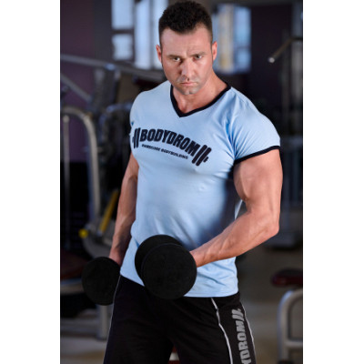 Bodydrom Fitness & Bodybuilding Sporcu T-Shirt Düşük Kol Mavi 004-08-BDT