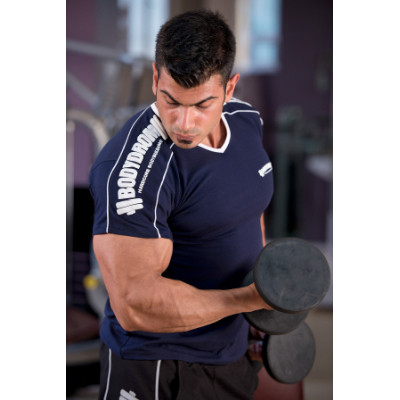 Bodydrom Fitness & Bodybuilding Sporcu T-Shirt Omuz Baskılı Kısa Kollu Lacivert 005-09-BDT
