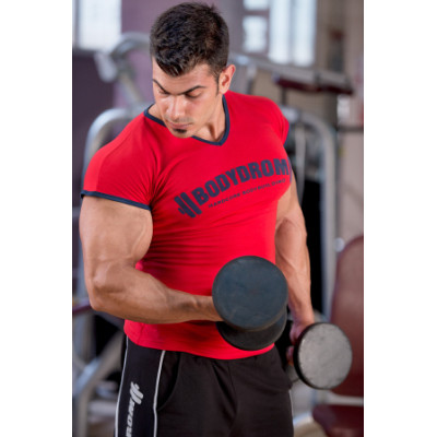 Bodydrom Fitness & Bodybuilding Sporcu T-Shirt Düşük Kol Kırmızı 004-05-BDT